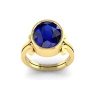 Arwacraft Anillo ajustable de oro Neelam de 8,25 ratti de 7,50 quilates con piedra de zafiro azul para hombres y mujeres-B0BF4LHXMRNAMZ