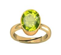 Arwacraft Anillo ajustable de peridoto verde natural certificado de 4,25 ratti de 3,60 quilates/chapado en oro Anguthi para hombres y mujeres--B0CXM718MRNAMZ, S, Gema