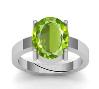 Arwacraft Anillo ajustable de plata de 12,25 a 11,50 quilates con peridoto verde natural certificado Ratti con anillo ajustable blanco matel/Anguthi para hombres y mujeres--B0CX1RN5MRNAMZ