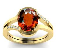 Arwacraft Anillo chapado en oro de 4,25 ratti de 3,00 quilates, sin calentar, sin tratar, calidad Aa++, piedra preciosa natural, ajustable, para hombres y mujeres, S-B09Z27FSMRNAMZ, S, Gema