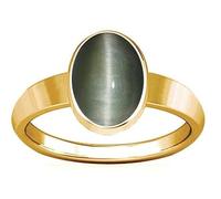 Arwacraft Anillo de ojo de gato original certificado natural Panchdhatu ojo de gato piedra preciosa suelta ajustable 11.25 quilates diamante americano--B0DBQQ6NMRNAMZ