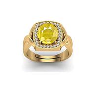 Arwacraft Anillo de oro con piedras preciosas Pukhraj de zafiro amarillo natural de calidad Aaa++ de 13,25 quilates certificado sin calefacción de 12,15 quilates | 1008|-B0C81R3BMRNAMZ