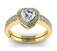 Arwacraft Anillo de oro de 7,25 ratti de 6,50 quilates con circonita natural en forma de corazón, certificado en laboratorio, B0BFQMQTMRNAMZ