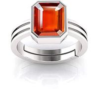 Arwacraft Anillo de plata ajustable de 9,70 quilates y 10,25 ratti natural y certificado de granate de hesonita (Gomed) para hombres y mujeres--B093LPTJMRNAMZ
