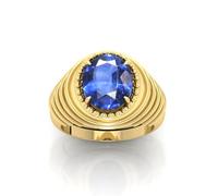 Arwacraft Anillo de zafiro azul de 7,25 ratti de 7,00 quilates, certificado Aaa++, calidad natural de zafiro azul neelam, anillo chapado en oro para hombres y mujeres, S-B0CVSGRFMRNAMZ