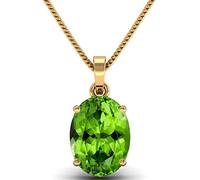 Arwacraft - Colgante de piedra de peridoto natural chapado en oro de 14.25 ratti/13.55 pulgadas, 100% piedra preciosa certificada por laboratorio (Top Aaa+), calidad B0BV7126MRNAMZ, Small, Piedra