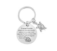 ARWIG Llavero de Tortuga de Viaje | Regalos para Viajeros | Llaveros Bonitos | Regalos de Buena Suerte | Regalos de Graduación | Regalos de Viaje para Mujeres, Familiares, Amigos, Colegas