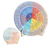 ARWIG Rueda de Sentimientos de Doble Cara con Soporte | Rueda de Emociones de Madera para Terapeutas y Profesores | Tabla de Sentimientos de Salud Mental para Decoración de Oficinas en Casa