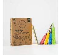 ARYA. Paquete de 24 esponjas ecológicas emergentes | Celulosa natural | compostables y biodegradables | Esponjas comprimidas de cocina y baño | Sin plástico y antiarañazos (24)