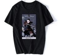 Arya Stark Got Tarot Card Death Valar Morghulis Harajuku Streetwear Unisex 100% Cotton Short-Sleeve T-Shirts Black M