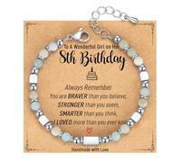 AryaHozel Regalos de cumpleaños para niñas de 6 a 21 años, pequeña pulsera de piedra natural, regalo de feliz cumpleaños para niñas, hija, nieta, sobrina, hermana, mejor amiga, con tarjeta de regalo