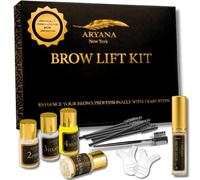 ARYANA NEW YORK Kit de plastificación de cejas para el hogar, para hacer una permanente de cejas, levantamiento profesional instantáneo para cejas más llenas, pincel de cejas y micropinceles