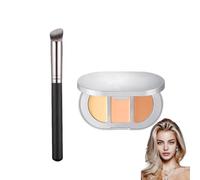 ARYIMYDP 1 Paleta con 3 Correctores y Brocha, Multi-Uso para Ocultar Ojeras, Bolsas y Marcas, de Textura Mantecosa que se Ajusta a la Perfección a la Piel, Crear un Efecto de Piel Impecable