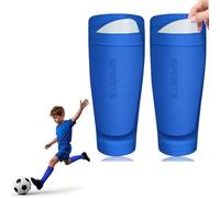 ARYIMYDP 1 Par de Medias Fútbol con Bolsillo Espinillera, Calcetines Anti-Deslizamiento para Niños con Medias Cortadas para Fútbol, Elástico sin Pie, Diseño Seguro para Porteros y Jugadores Jóvenes