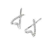 ARYIMYDP 1 Pares de Pendientes de Mujer Plateados, Pequeños Pendientes de Circonita en Forma de X, Sencillos y Elegantes, Hipoalergénicos, Fáciles de Combinar, Regalo de Joyería