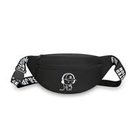 ARYIMYDP 1 Riñonera Negra con Diseño de Músico de Dibujos Animados, Bolsa Ligera y Resistente para viajes, Correa Ajustable para Máximo Confort, Ideal para Conciertos y Viajes