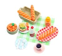 ARYIMYDP 1 Set Miniaturas Desayuno de Resina - Pan, Mermelada, Plato para Casa de Muñecas - Colores Vivos y Resistentes - Para Decoración Navideña, Picnic, Manualidades Creativas, Escenas de Cuento