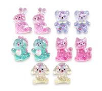 ARYIMYDP 10 Mini Figuras Animales Luminosas, pequeños animales resina conejo dinosaurio oso perro gato, decoración DIY manualidades, maqueta, regalo, decoración miniatura, jardín hada, casa muñecas