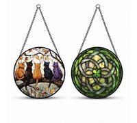 ARYIMYDP 2 Piezas Atrapasoles 20 x 20cm, Trébol de Cuatro Hojas Atrapasol de Acrílico, Suncatcher Colgante Decoración Sun Catcher para Ventanas Paredes Porches Casa Hogar Jardín Oficina