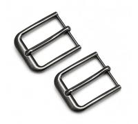 ARYIMYDP 2 Piezas Hebillas de Cinturón - Estilo Retro Casual, Ancho interior: 40 mm, Acabado Negro Cepillado, Cabeza Cuadrada de Un Solo Diente, Totalmente Metálicas, para Hombre y Mujer