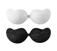 ARYIMYDP 2 Piezas Sujetadores Mujer, Sujetador Adhesivo sin Tirantes, Sujetador Adhesivo Push Up para Mujer, Modelo de Encaje Moda, Fácil Llevar, Copa C