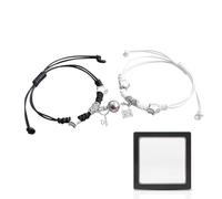 ARYIMYDP 2 Pulseras para Parejas con Dijes de Llave y Cerradura, Imán que se Atrae para Simbolizar Amor,San Valentín o Aniversario, Incluye 2 Cajas Flotantes a Juego