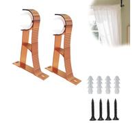 ARYIMYDP 2 Soportes para Barra de Cortina en Rosa Dorado con 4 Tornillos, Montaje Lateral de Aleación de Aluminio con Clip de Sujeción, Universal para Barras de Cortina de 20-28mm Diámetro