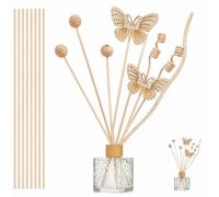 ARYIMYDP 20 Piezas Varillas Difusoras de Caña, Múltiples Estilos Decorativos, Duraderas para Baño, Oficina, Salón, Palos de Madera para Aromas