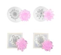 ARYIMYDP 4 moldes de silicona para velas, Moldes para velas, 4 formas de flores diferentes, Margarita de silicona para moldear flores 3D, para hacer velas