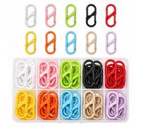 ARYIMYDP 40 Piezas Mosquetones Pequeños en Forma de S con Doble Apertura,Mosqueton Pequeño,Mini Formas 8 Clip Gancho Mosquetón Llavero Metal con Caja Organizada,para Senderismo Mochila Anti-Robo