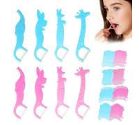 ARYIMYDP 80 Piezas Hilo Dental para Niños, Hilo Dental con Mango Antideslizante y Diseño de Animales, Colores Vibrantes para Mejor Limpieza, Hilo Plano y Suave, Ideal para Cuidado Dental Infantil
