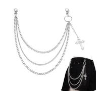 ARYIMYDP Cadena Pantalón Gótica Cruz, Cadena Vaquera Multicapa de Aleación, Wallet Chain Punk para Mujer Hombre Pantalón Llaves, hip hop biker grunge accesorio alternativo joyería accesorio