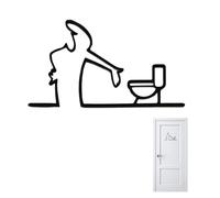 ARYIMYDP Cartel WC Autoadhesivo 15.8x8.2 cm - Señalización Baño, Decoración Aseos Resistente para Restaurantes y Escuelas como Decoración Toilette Divertida