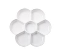 ARYIMYDP Cerámica de imitación, Paleta de Pintura, para Acuarela, con 7 pozos, para Agua, óleo o acrílico (11,2 cm) (Blanco)