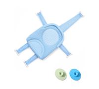 ARYIMYDP Cojín Bañera Bebé, Red de Soporte Antideslizante con Almohada Azul, Asiento Hamaca con 5 Hebillas Ajustables para Recién Nacido, Baño Seguro con 2 Cepillos de Champú