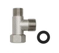 ARYIMYDP Conector T Cobre 3/8 Pulgadas Recto y 1/2 Pulgada Lateral, Adaptador 3 vías para Cisterna WC, Lavadora, Ducha, baño, Cocina, Adaptador fontanería, baño Cocina, Racor Tubo, Set, Accesorio
