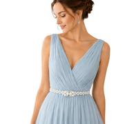 ARYIMYDP Faja Abalorios Elástico Mujer, Cinta Perlas Mujer, Cinturón Novia Perlas, Talle Elástico Vestido, Cinturón Blanco, para Regalo Decoración Estilo Diario, Faja Boda