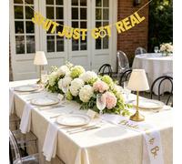 ARYIMYDP Guirnalda para Despedida de Soltera con Banda, «Bride To Be», Decoración «Bride To Be», Pancarta «SHIT JUST GOT REAL», Decoración de Fiesta DIY para Despedida de Soltera (Dorada)