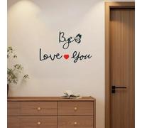 ARYIMYDP Letrero Madera "Love You Bye" - Decoración Hogar Divertida Para Salón, Dormitorio, Cocina, Regalo Original Para Navidad, San Valentín - Fácil Instalación Con Pegamento Resistente