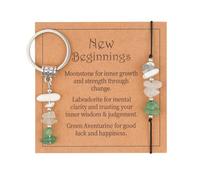 ARYIMYDP Llavero de Energía con Pulsera a Juego, Kit de Piedras Naturales Chrysopras para Hombre y Mujer, Regalo para Cambio de Vida, Graduación o Jubilación, Símbolo de Fuerza Interior y Optimismo