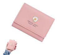 ARYIMYDP Monedero Pequeño Mujer Rosa, Cartera Compacta con Diseño de Margarita, Tarjetero PU para Mujer Niña Tarjetas Dinero Foto, Formato Corto Bonito Bolso Diario Viaje Idea Regalo Accesorio