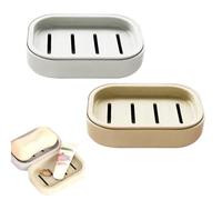 ARYIMYDP Organizador para Pastilla de Jabón, 2 Jaboneras de Baño con Rejilla de Secado, Mantiene el Jabón Seco y Limpio, Ahorra Espacio, Material Duradero, Ideal para Ducha y Lavabo