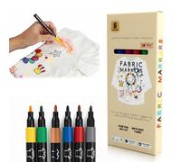 ARYIMYDP Pack 6 Rotuladores Textiles Permanentes, Pintura Tela Lavable para Camisetas Zapatos, Tinte Ropa y Colores Vivos para Niños Adultos Proyectos DIY