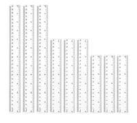 ARYIMYDP Pack de 9 Reglas de Plástico Regla 15 cm 20 cm 30 cm Regla Transparente Flexible de Precisión Escalimetro Flexible de Precisión para Escuela Oficina Hogar (6, 8, 12 Pulgadas)