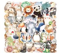 ARYIMYDP Pegatinas Holográficas No Reflectantes, 50 Piezas, Pegatinas Infantiles Animales, Impermeables, Pegatinas Decorativas y Adorables, Decoración para Portátil y Maleta, Pegatinas de Dibujos