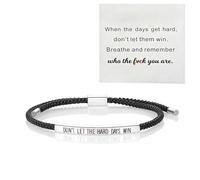 ARYIMYDP Pulsera con la Inscripción Don't Let The Hard Days Win Armband, Fabricada en Acero Inoxidable y con un Diseño de Cordón Trenzado, Ideal como Regalo para el Día del Padre o el Día de la Madre