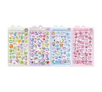 ARYIMYDP Set Pegatinas 3D, Pegatinas Cartoon Animales Lindos, 4 Hojas Pegatinas Kawaii Animales, Mini Pegatinas para Niños, Impermeables Set DIY para Funda Móvil, Cuaderno de Notas