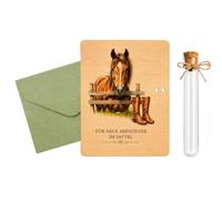 ARYIMYDP Tarjeta de Cumpleaños de Madera Regalo de Cumpleaños Original Ideal para los amantes de la equitación Regalo Dinero Forma Original de Regalar Dinero Sobre para Regalo de Dinero