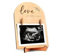 ARYIMYDP Tesoro del Bebé Marco de Madera para Primera Ecografía, Regalo Emocional para Embarazadas y Primerizas, Base Plegable y Panel