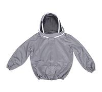 Arythia Chaqueta de Apicultor con Velo, Traje de Apicultura Transpirable de Algodón y Poliéster, Equipo de Protección para Abejas con Cremalleras Dobles (Grey)